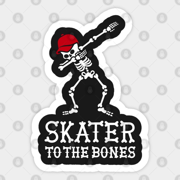 Skater to the bones - skateboarding Sticker by LaundryFactory